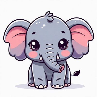 Cute baby elephant illustration