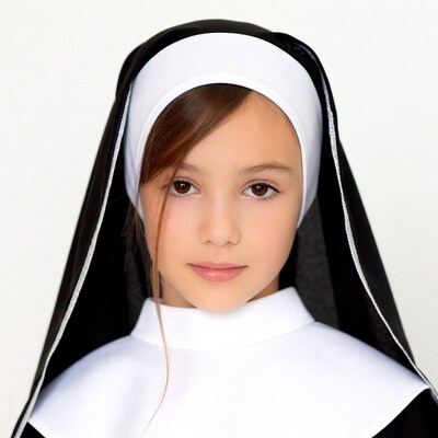 Young girl in nun habit