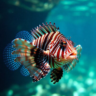 Lionfish swimming underwater