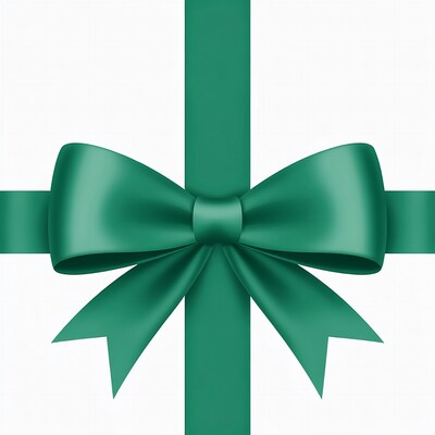 Green satin gift bow