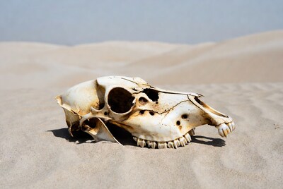 Horse Skull in Desert Dunes