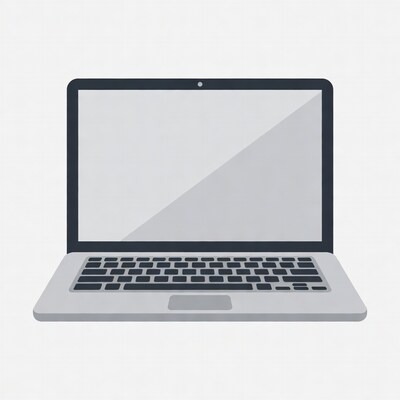 Silver Laptop Illustration