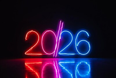 2026 Neon Sign Red Blue Glow