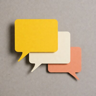 Yellow White Orange Speech Bubbles