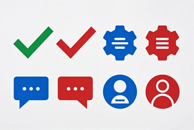 Colorful Check Gear Chat User Icons