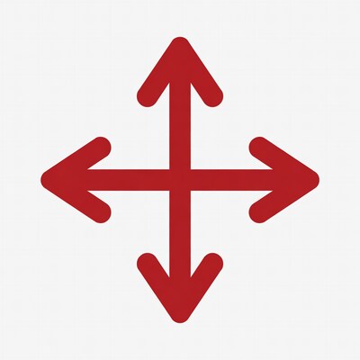 Red Four-Direction Arrows Icon