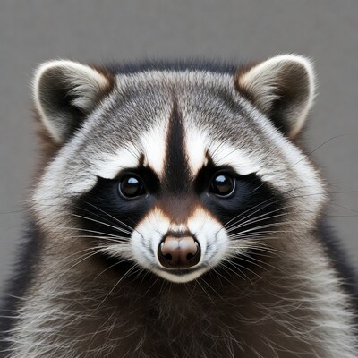 Close-up raccoon face