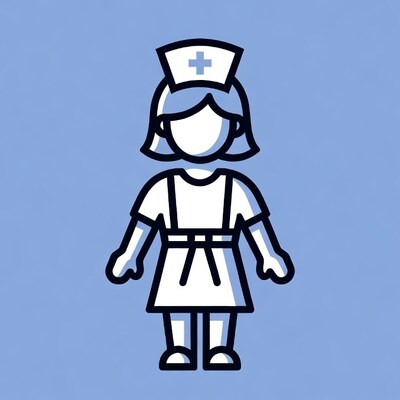 Nurse illustration on blue background