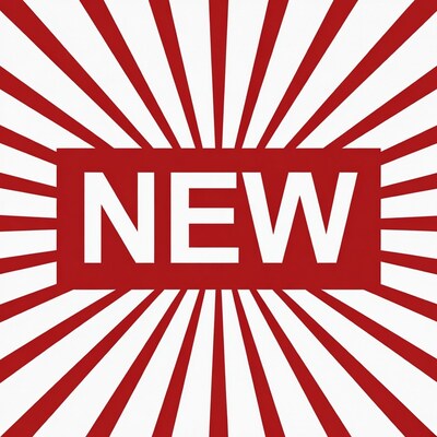 NEW Badge with Red Sunburst Background