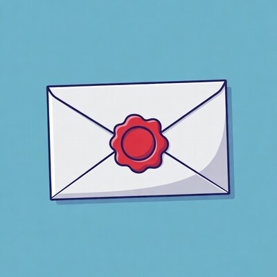 White envelope with red wax seal