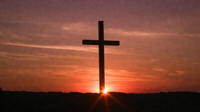 Cross Silhouette at Sunset