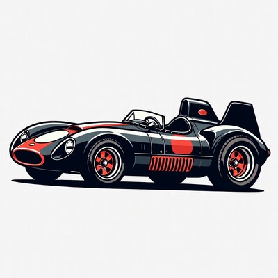 Black Lotus Race Car Illustration