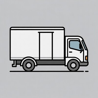White Delivery Truck Illustration