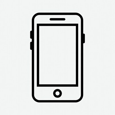 Black line smartphone icon