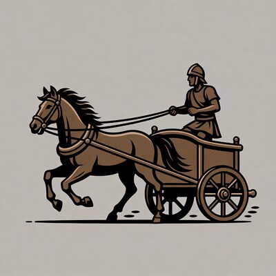 Roman Charioteer Driving Horse Chariot