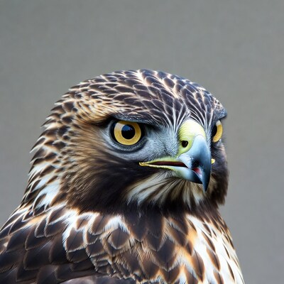 Close-up red-tailed hawk portrait