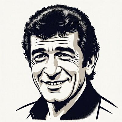 Smiling man portrait illustration
