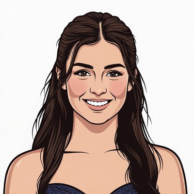 Smiling woman with long brown hair