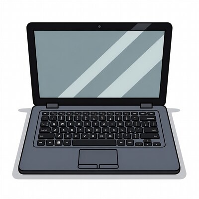Open Laptop Illustration