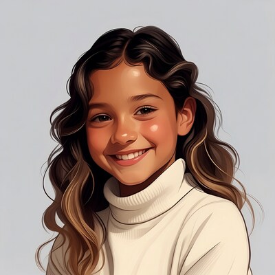 Smiling mixed-race girl portrait