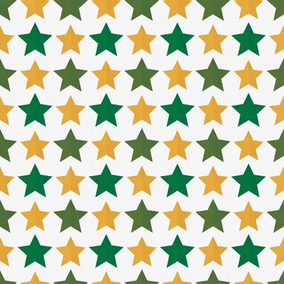 Green and Gold Star Seamless Pattern