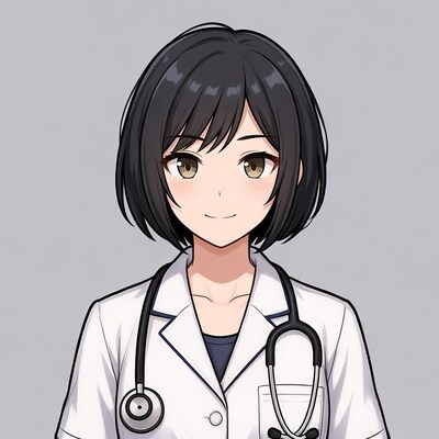 Anime girl doctor with stethoscope