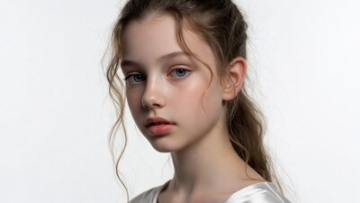 Teen girl with wavy hair