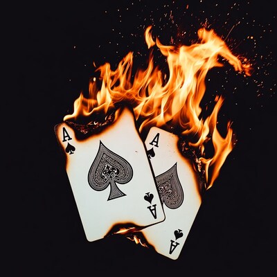 Burning Ace of Spades Cards
