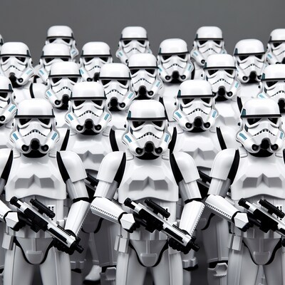 Stormtroopers Standing in Formation