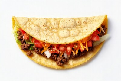 Beef Taco with Lettuce and Cheese