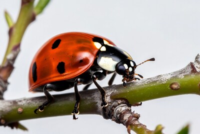 Ladybug on green stem