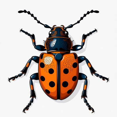 Orange Ladybug Illustration