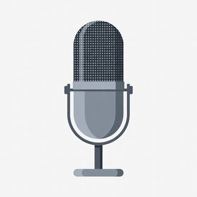 Microphone on stand illustration