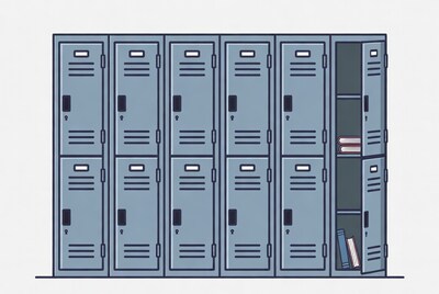 Open School Lockers Illustration