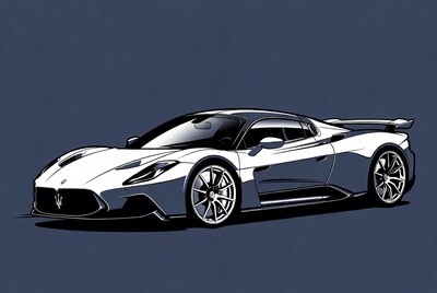 Maserti MC20 Supercar Illustration