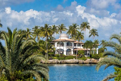 Luxury White Mansion on Tropical Island