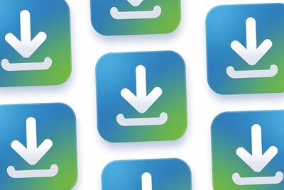Blue Download Icons Collection