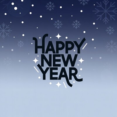 Happy New Year Snowflakes Illustration