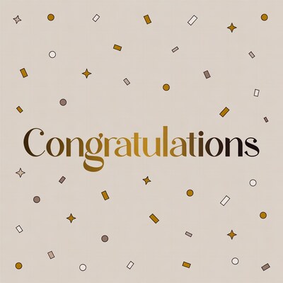 Congratulations with Confetti Illustration