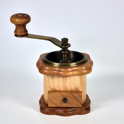 Wooden Hand-Crank Coffee Grinder