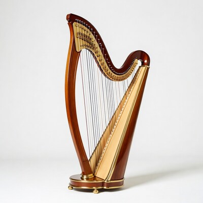 Elegant wooden concert harp