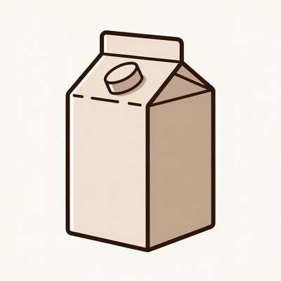 Cartoon milk carton with cap