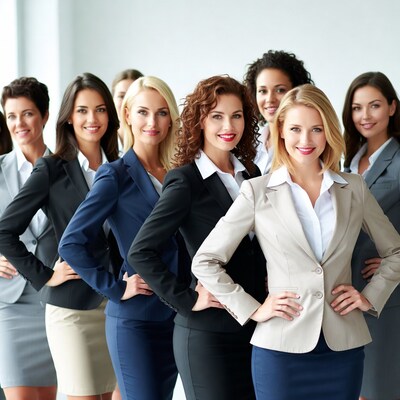 Group of diverse businesswomen standing confidently