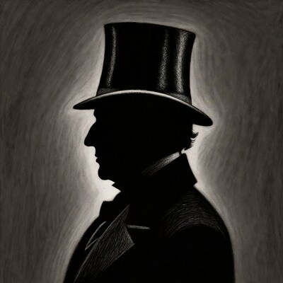 Man in top hat silhouette