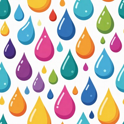 Colorful Water Droplets Seamless Pattern