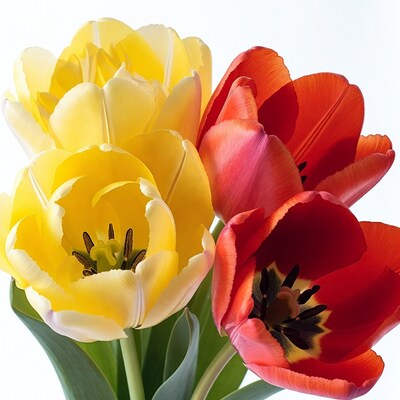 Yellow and Red Tulips Bouquet