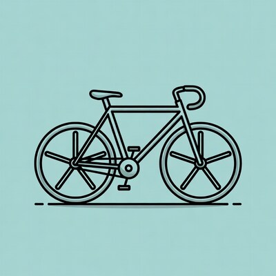 Line art road bike illustration