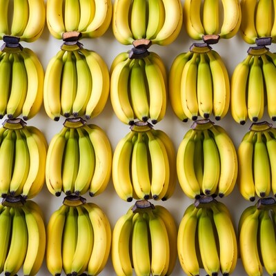 Bunches of ripe bananas grid