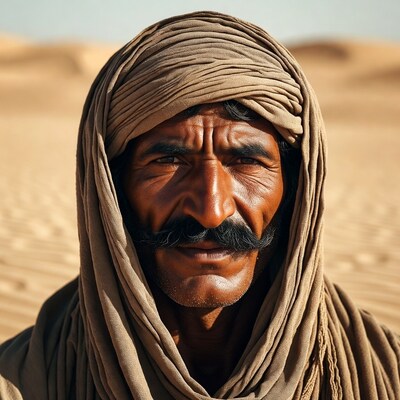 Bedouin man in turban desert