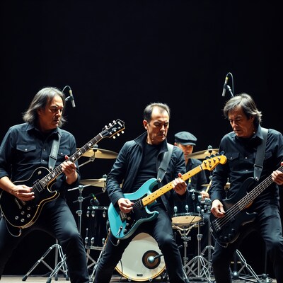 Rock band performing on stage